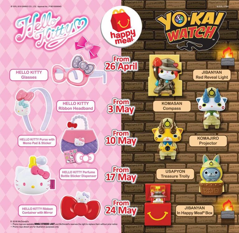 McDonald’s Happy Meal Toys Malaysia Hello Kitty and YoKai Watch