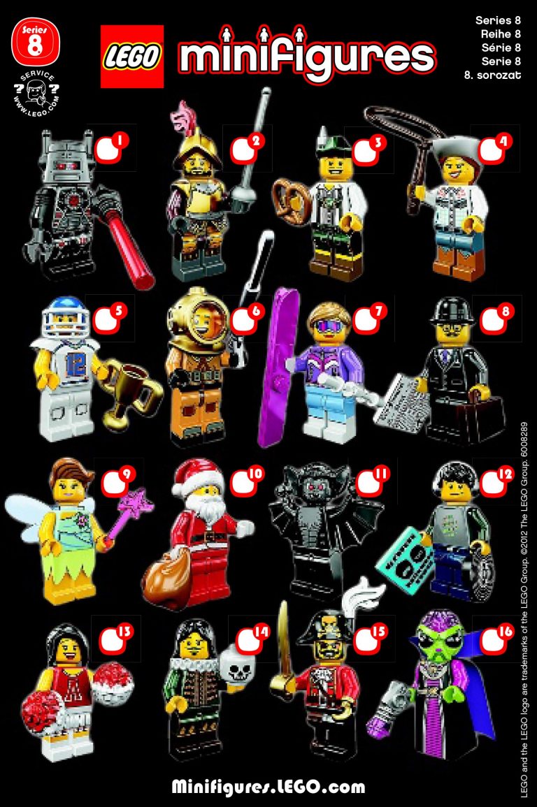 Lego Minifigures Series 8 Insert List Checklist – Kids Time