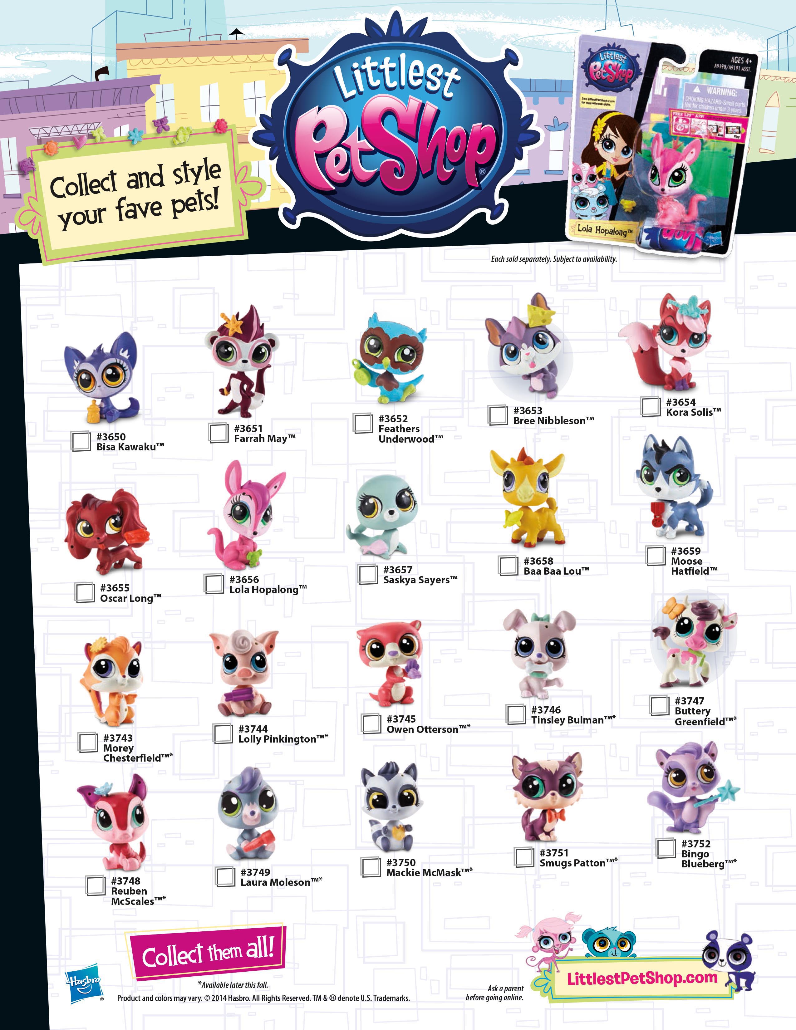 littlest pet shop names and pictures