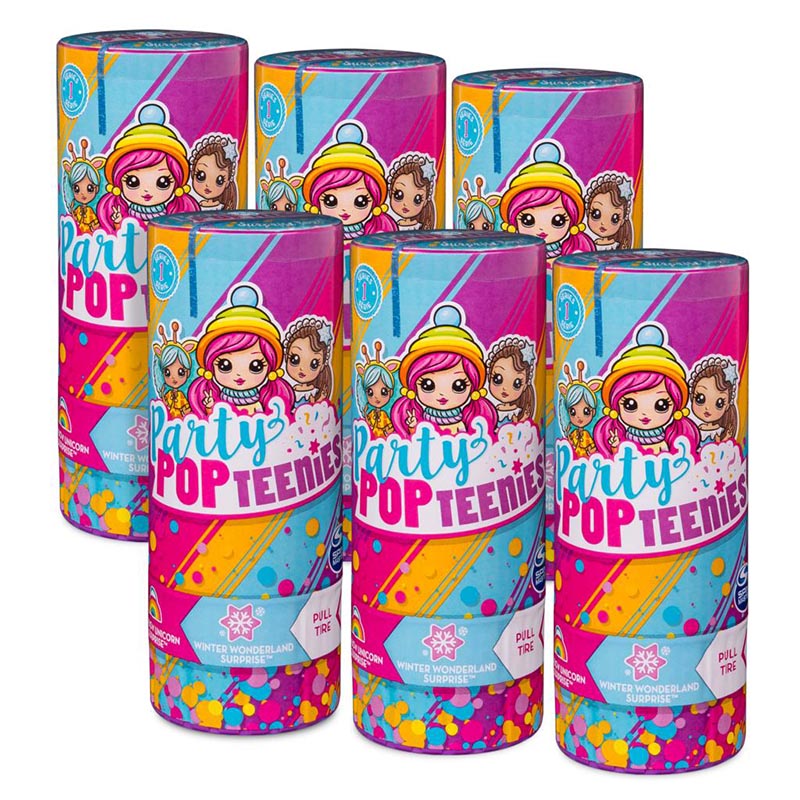 party-popteenies-series-1-Party Pack 6 Surprise Popper Bundle with Confetti tubes
