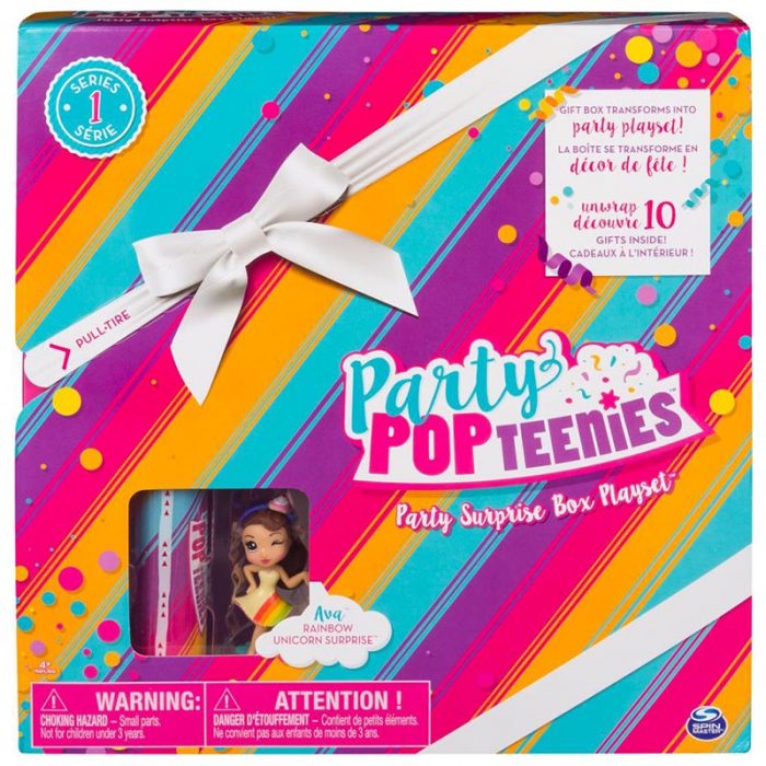 party-popteenies-series-1-Rainbow Unicorn Party Surprise Box Playset with Confetti box