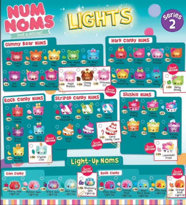 Num Noms Lights Series 2 Collector Guide Checklist List – Kids Time