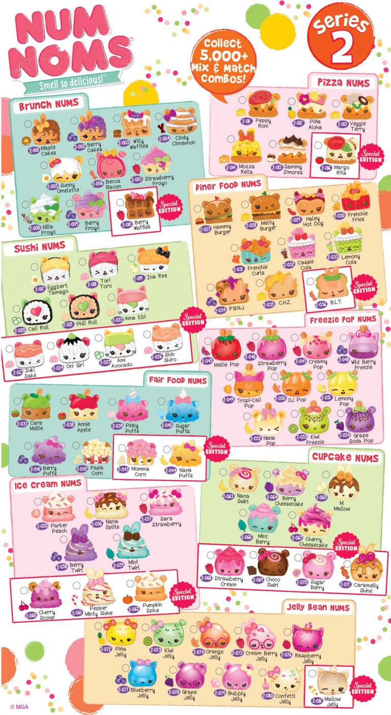 Num Noms Series 2 Collector Guide Checklist List 1 – Kids Time