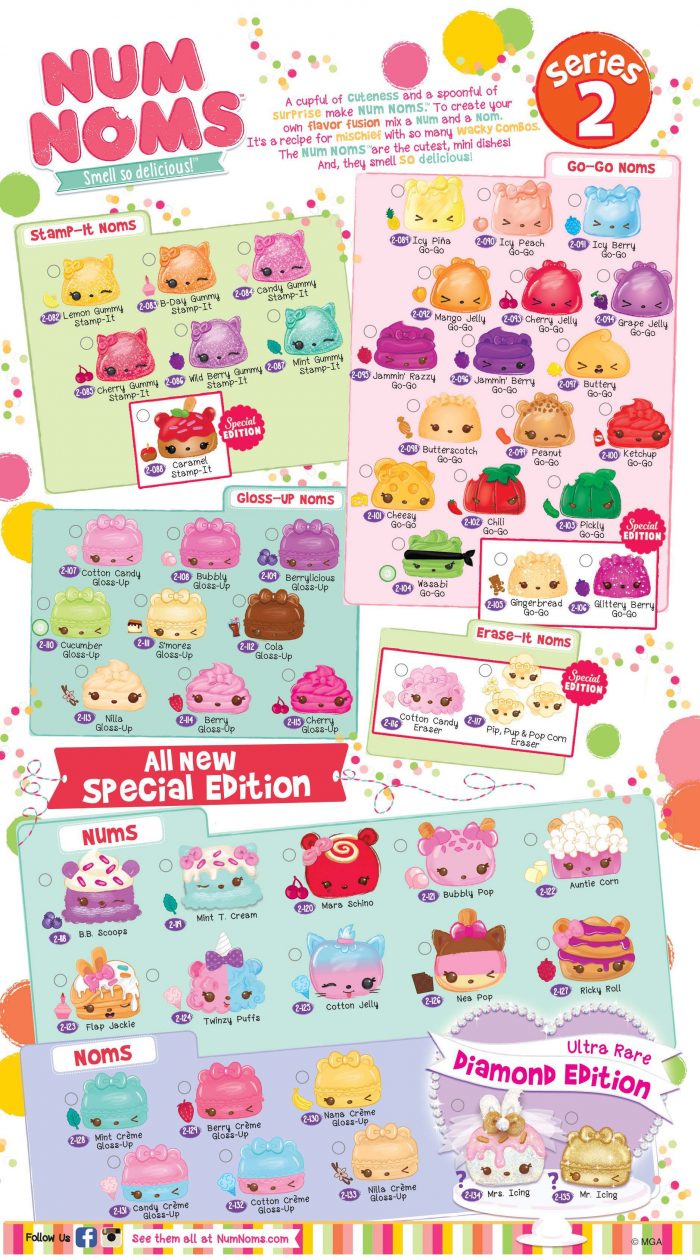 Num Noms Series 2 – List of Characters Checklist – Kids Time