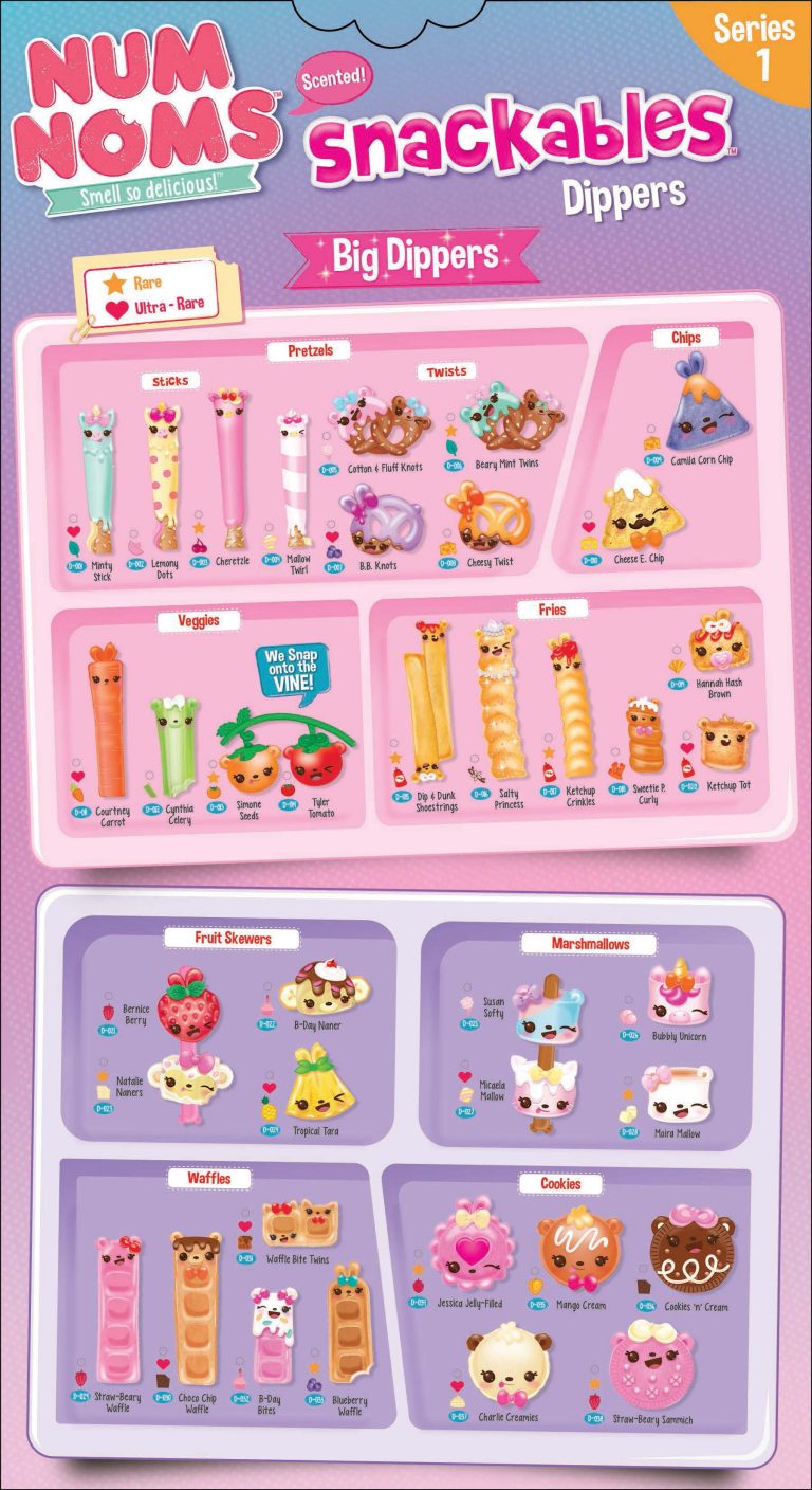 Num Noms Snackables Series 1 List Checklist Kids Time