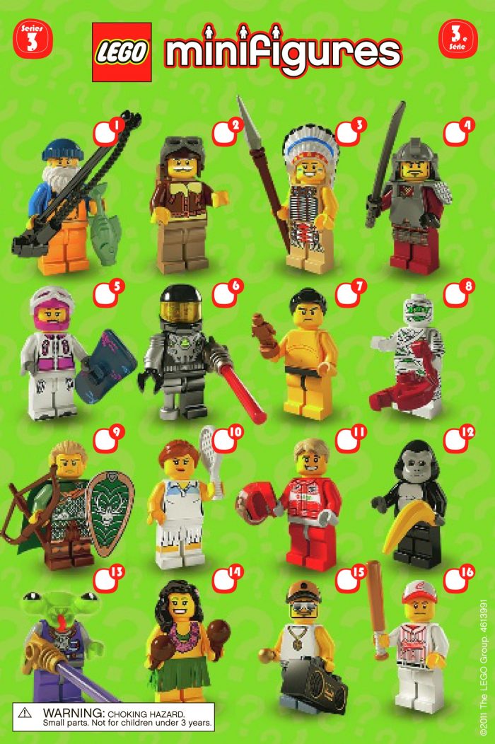 Lego Minifigures Series 3 Insert List Checklist – Kids Time