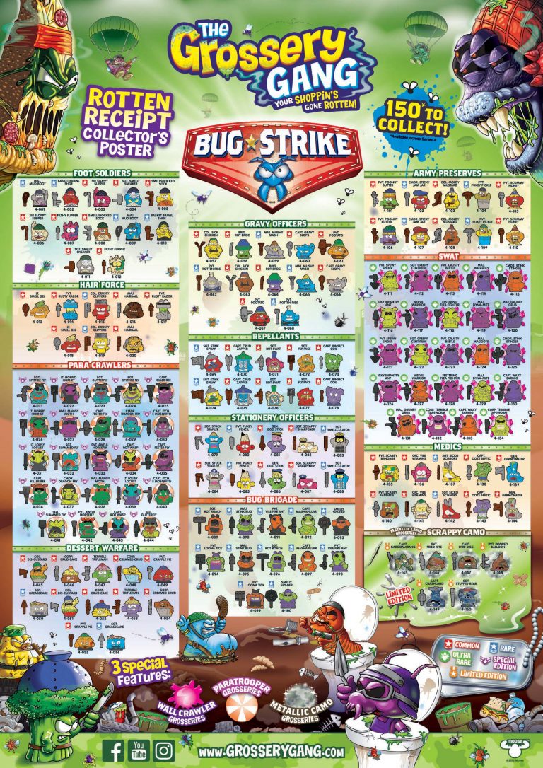 The Grossery Gang Series 4 Checklist List Collector Guide Insert Kids