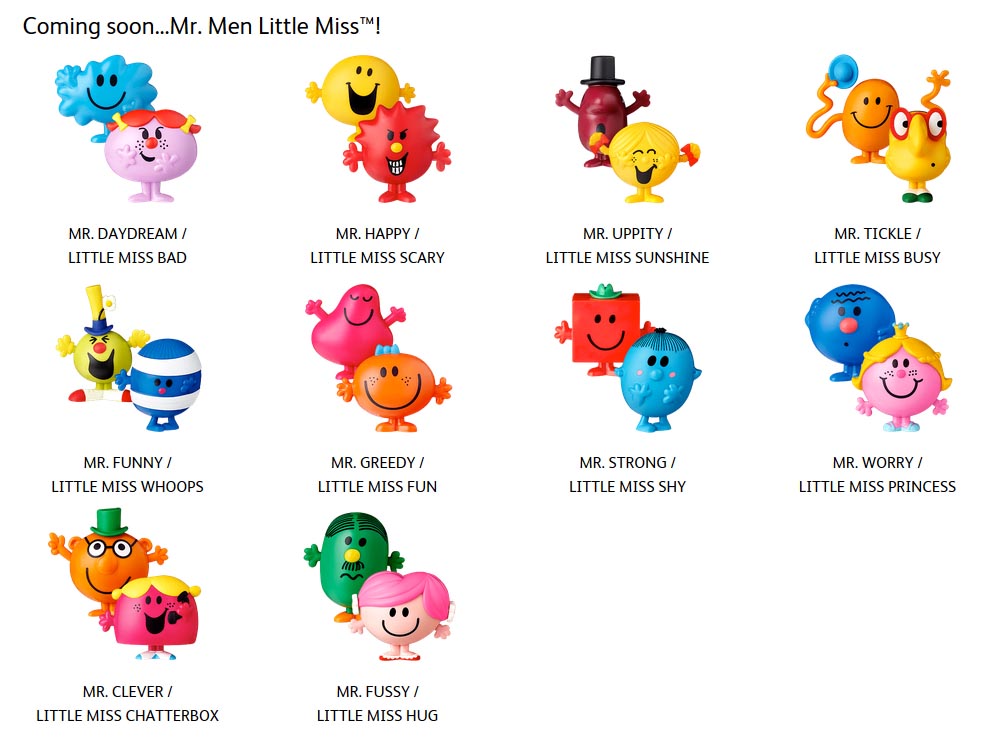 Official McDonald’s Happy Meal Toy Character Mr Men Little Miss 2021 