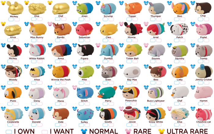 tsum tsum plush list