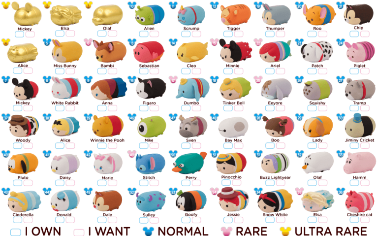 tsum tsum plush list