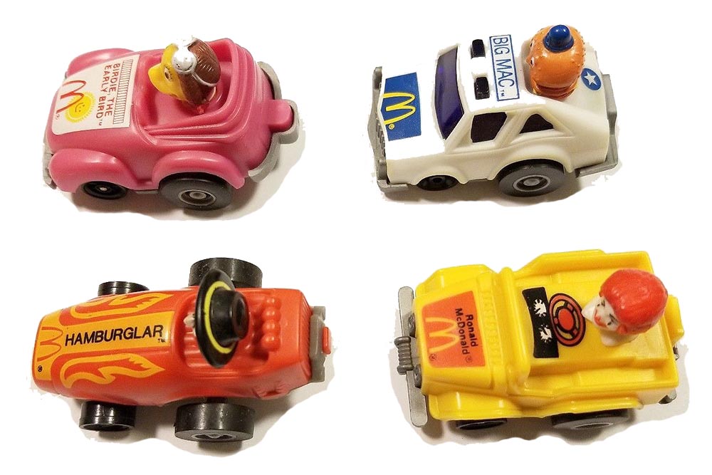 4 Vintage McDonalds Happy Meal Toys Turbo Macs Birdie in Pink Racer New 1988