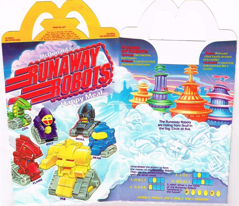 McDonald’s Happy Meal Toys 1987 Runaway Robots Kids Time