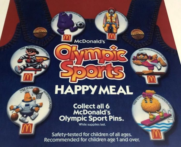 McDonald’s Happy Meal Toys 1988 Olympic Sports Clipon Buttons Kids