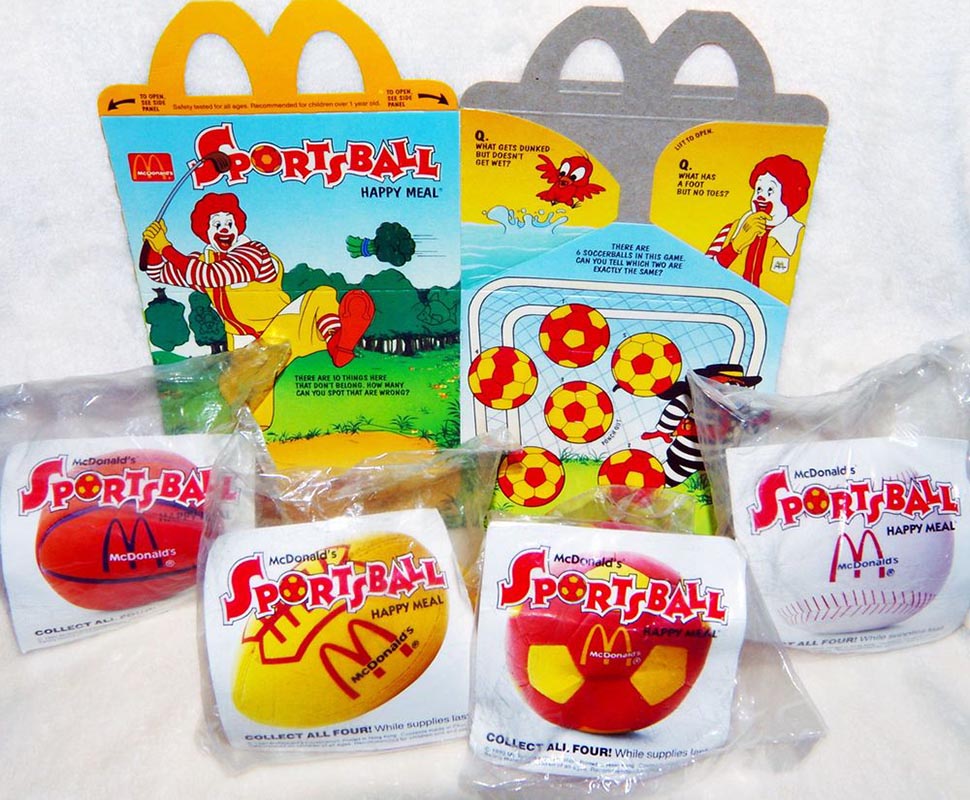 Complete Set Of 4 New McDonald’s Sports Ball Happy Meal Toys 