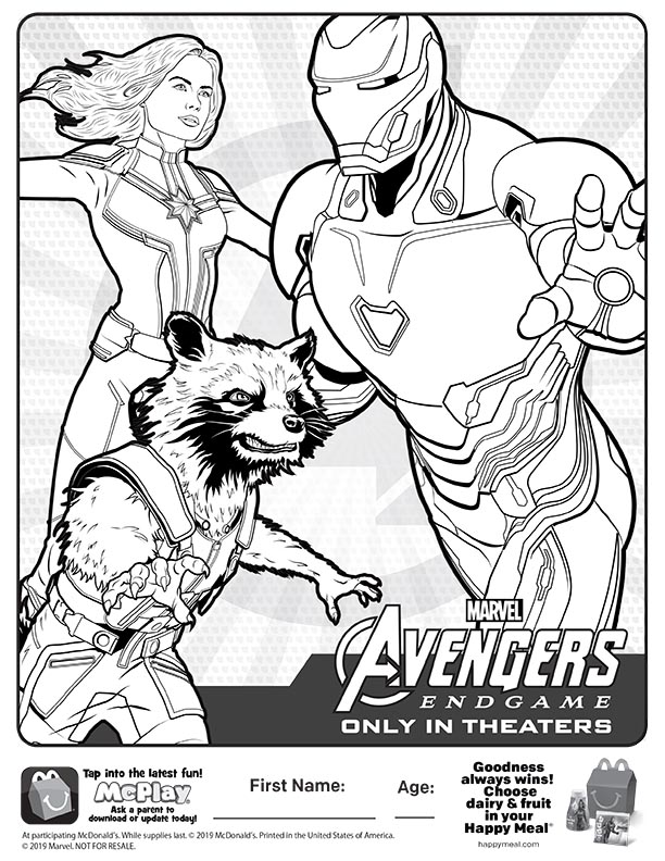 Avengers Endgame Coloring Sheet