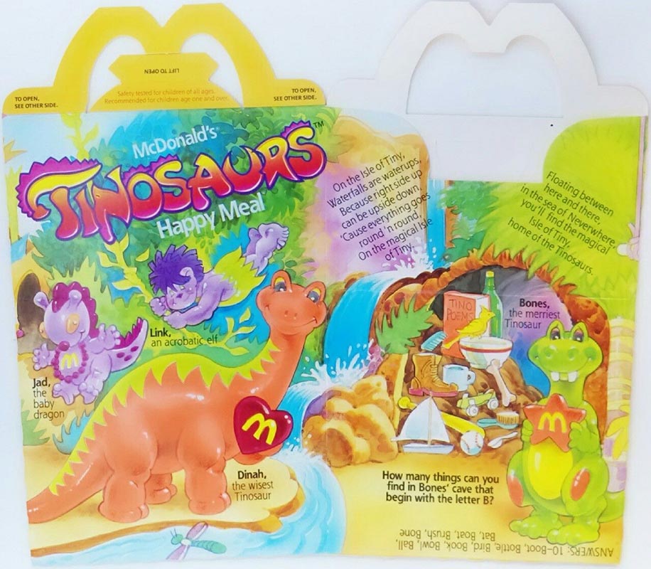 mcdonalds happy meal toys 1986 Tinosaurs  Set of 8 Regional Set vintage