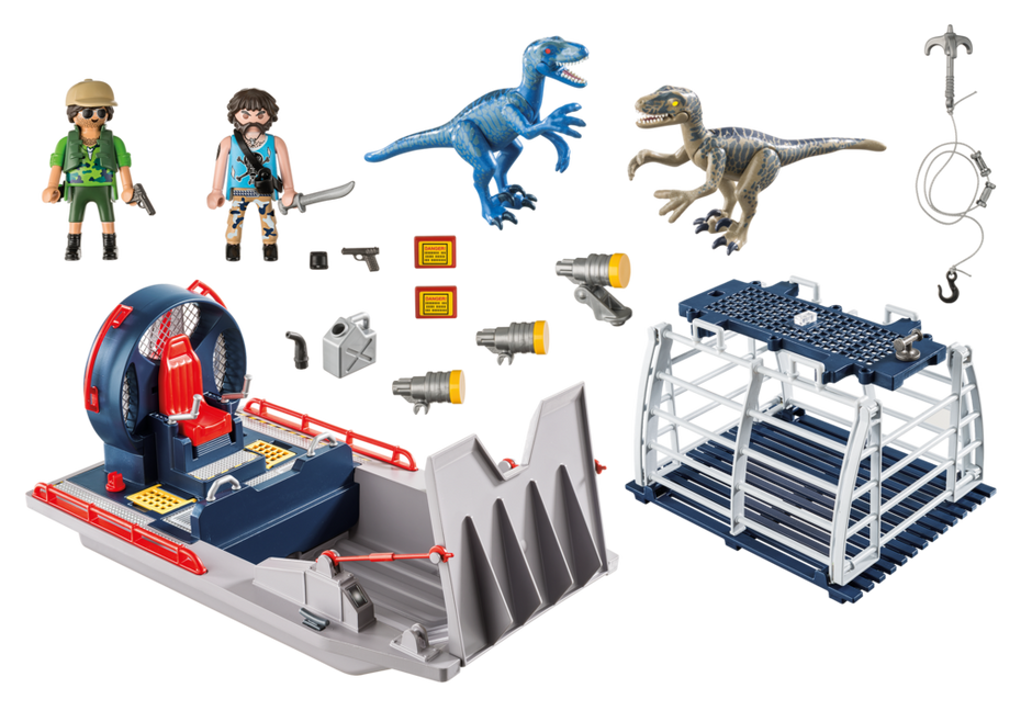 Playmobil Adventure Explorer Enemy Airboat With Cage Toy Playset 9433 