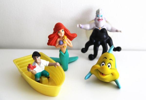 Vintage McDonalds Happy Meal The Little Mermaid Flounder Figurine Plastic Toy 