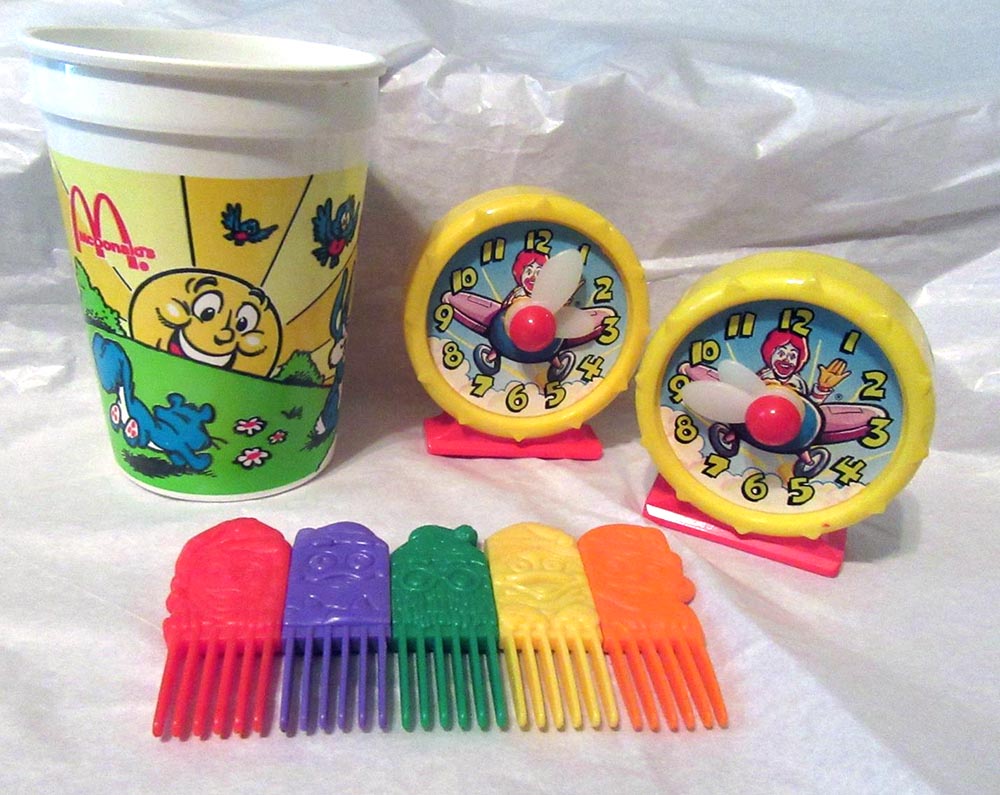 Details about   SET 4 McDonald's 1991 GOOD MORNING Comb CLOCK Drinking Cup TELL Time COMPLETE 