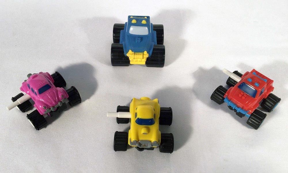4 HM Bags NEW 1991 McDonalds Mighty Mini 4x4 Happy Meal Set of 5 with U3 Toy 