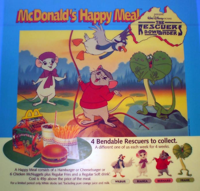 Mcdonald S Happy Meal Toys 1991 Rescuers Down Under Kids Time
