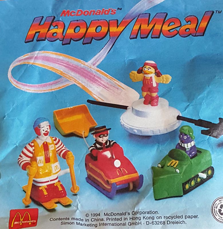 McDonald's Unused Happy Meal Box #B2582 Winter Sports 1994 