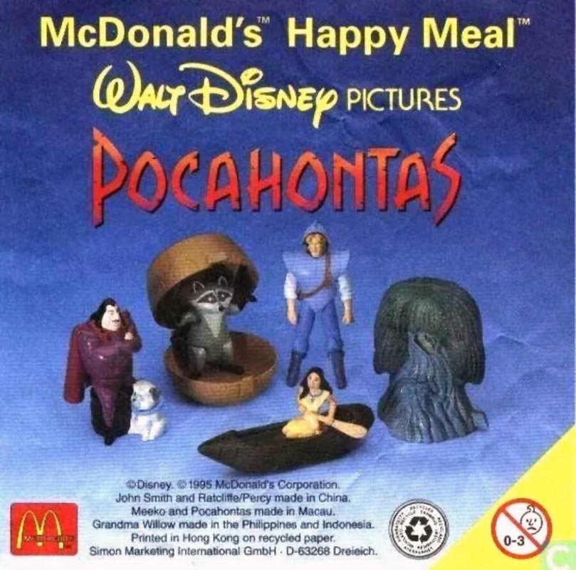 Pocohontas Disney Masterpiece McDonalds Happy Meal Toy 1995 Pocahontas 