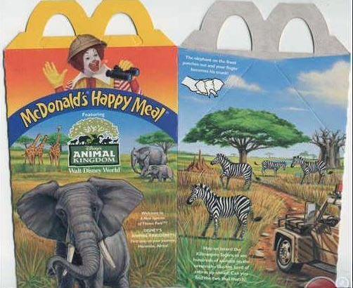 1998 McDonalds Empty Kids Meal Box Details about   Disney World Animal Kingdom 