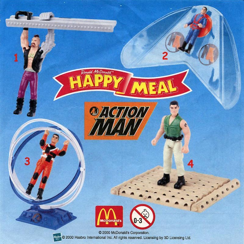 Sealed Year 1998 Details about   Full Set of 4x Action Man Mcdonalds Happy Meal Toys