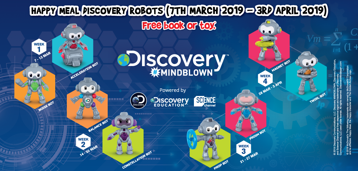 2020 McDONALD'S Discovery Mindblown Robots HAPPY MEAL TOYS Choose character 