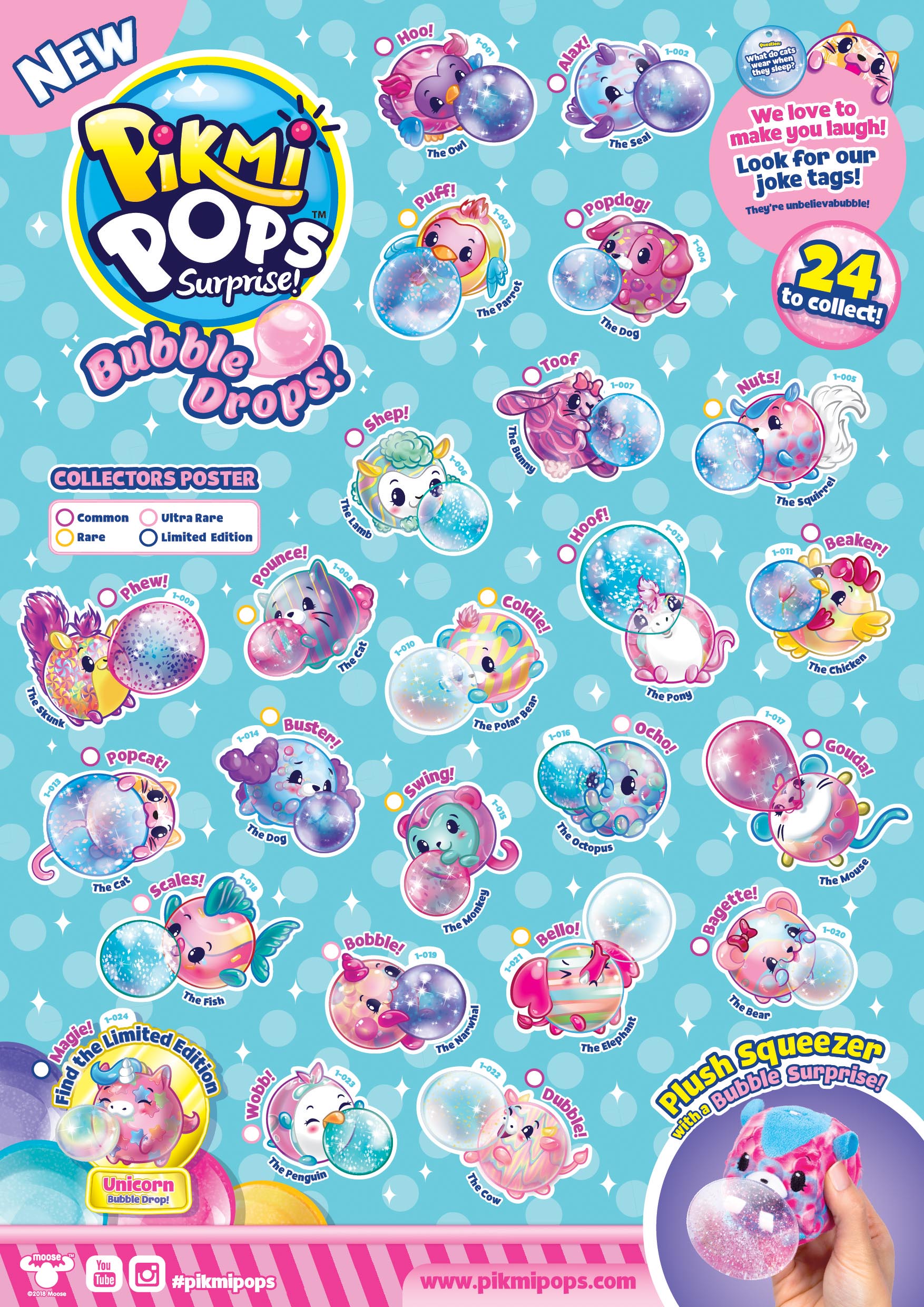 tak skal du have Det er billigt Skorpe Pikmi Pops Bubble Drops Series 4 Collector Guide List Checklist Insert –  Kids Time
