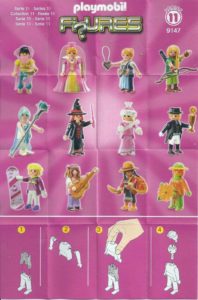 Playmobil Figures Series 11 Girls List Checklist Collector Guide Insert