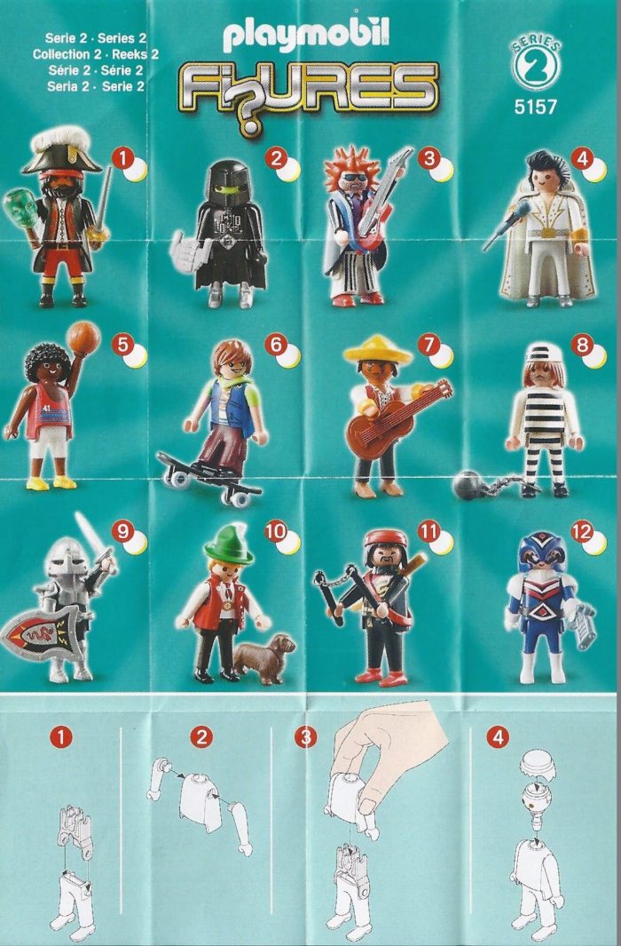 Playmobil Figures Series 2 Boys List Checklist Collector Guide Insert