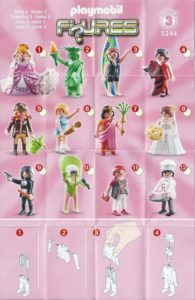 Playmobil Figures Series 3 Girls List Checklist Collector Guide Insert