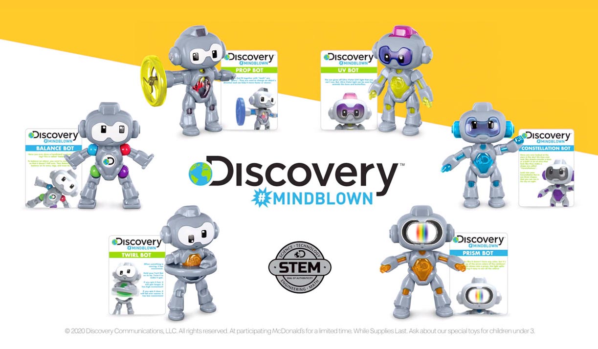 brand new McDONALD's 2020 Discovery Mindblown #6 UV Bot HAPPY MEAL TOY 